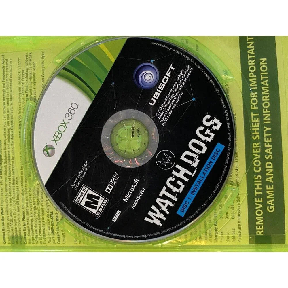 Watch Dogs -Signature Edition Microsoft Xbox 360 2014 Game Disc And Case